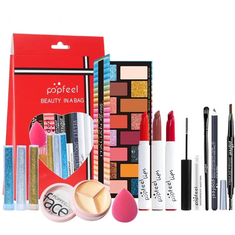 Long-Lasting Makeup Essentials Versatile Paste Complete Face Makeup Gift Bag Glamorous Makeup Collection For Makeup Beginners