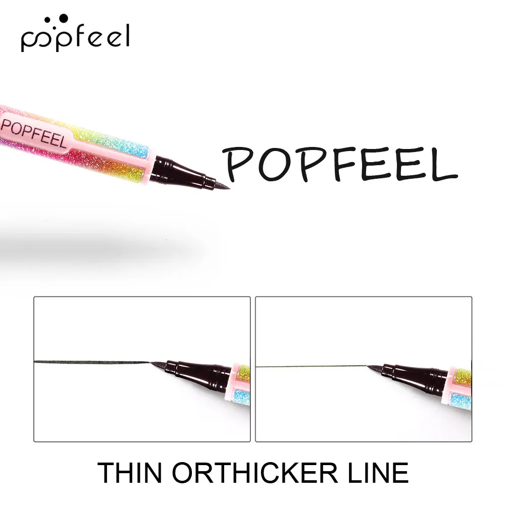 Best-Selling Popfeel Black Liquid Eyeliner Pen Make up for Women Lasting Quick Drying Arrow Smooth Eye Liner Pencil Cosmetic New