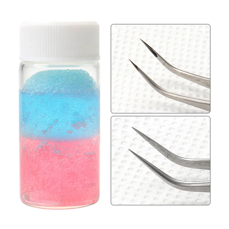 Eyelashes Tweezers Cleaner Lash Glue Extension Supplies Cleaning Sponge Eyelash Glue Remover Liquid Tweezers Cleaner — image 2