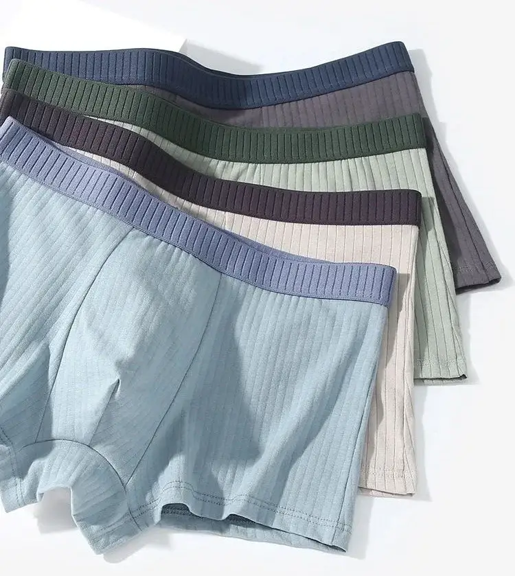 7Pcs/Lot Men's Cotton Underwear Boxer Shorts Pure Cotton Breathable Mid-waist High Elasticity Men's Sexy Soft Men's Shorts L-4XL