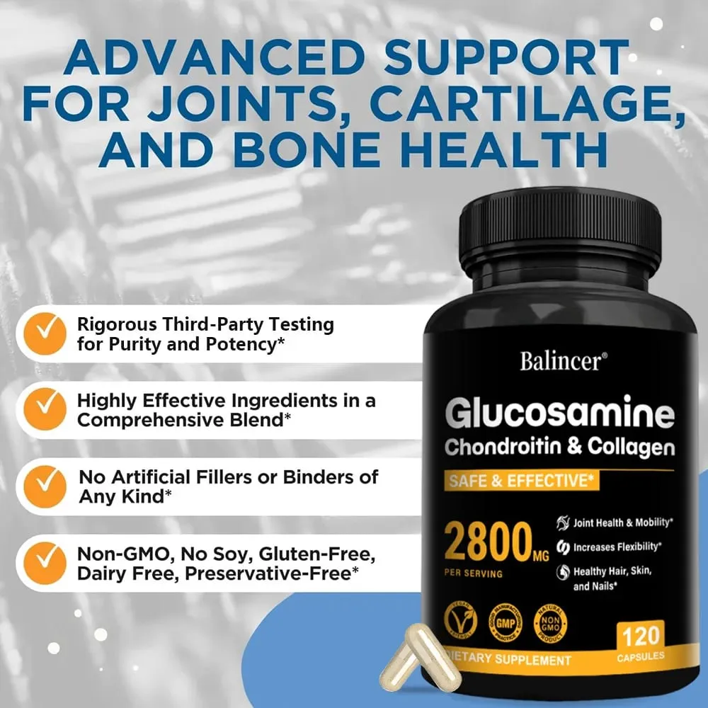 Glucosamine Chondroitin MSM Support Bone Health and Relieve Joint Discomfort Increases Flexibility - Joint Support Supplement — image 4