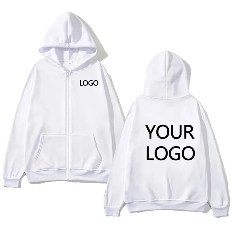 DIY Personalised customised logo men's street hoodie zip front sports sweatshirt women's casual knitted hoodie couple's gift — image 5