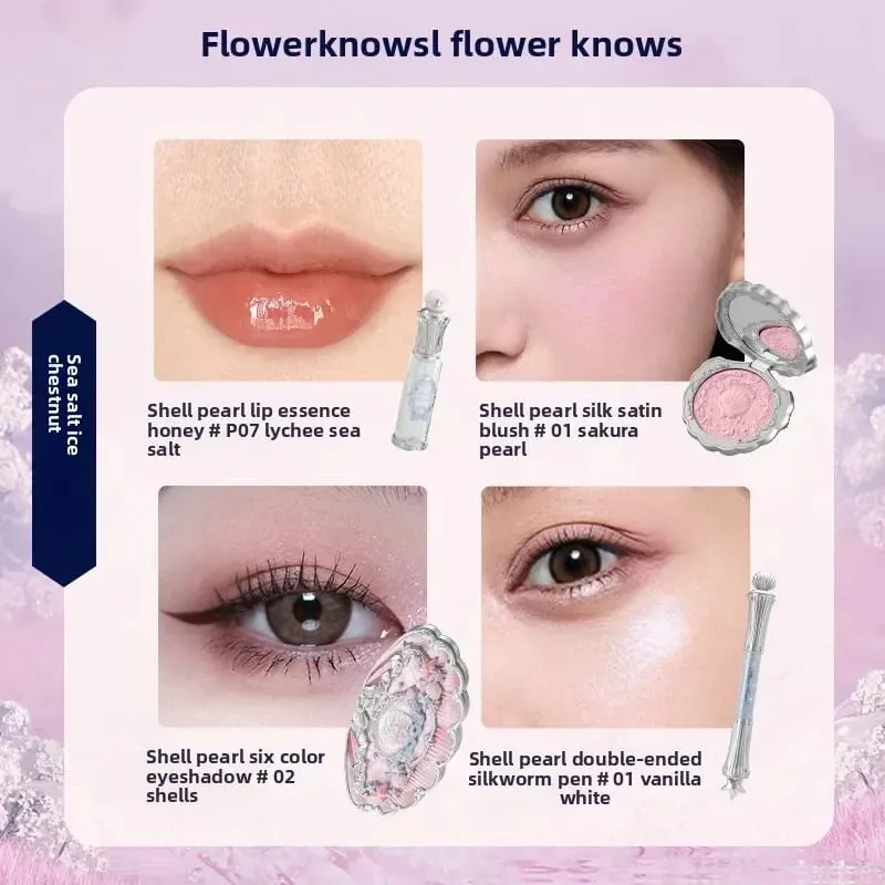 Flowerknows Makeup Gavesæt Little Angel Bunny Have Shell Smykker Lip Glaze Blusher Flower Know SWEETIE BEAR Blush Concealer