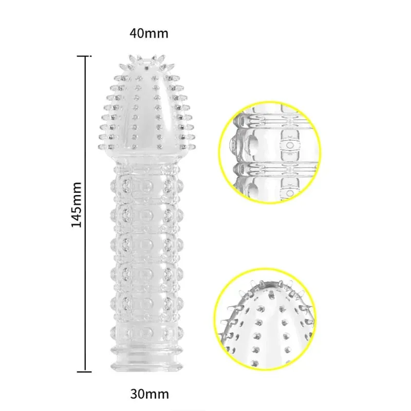 4pcs Delay Penis Sleeve Extension Reusable Condom Male Enlargement Dotted Clit Massage Cock Ring Thorn Vibrating Cover Sex Toys — image 2