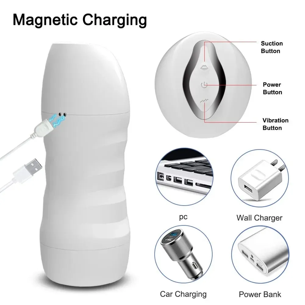 Masturbador masculino automático, potente máquina de succión de mamada con vibración, taza de masturbación de silicona, suministros para adultos, juguete sexual para hombres