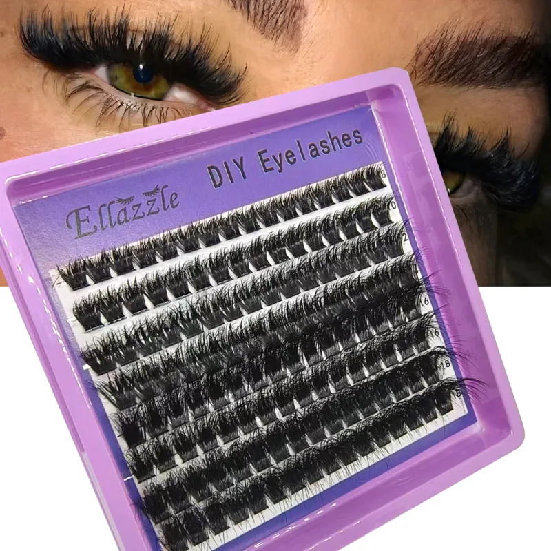 40D-150D Lashes Cluster DIY Lash Extension Mixed Tray Clusters Øjenvipper Fluffy Volume Individuelle vipper Cat Eye Lash Extension — image 11