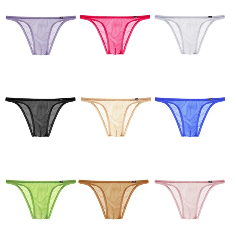 Men's Underwear Sexy Low-Waisted Ice Silk Ultra-Thin Silky Japanese Small Triangle Pants One-Piece — image 5