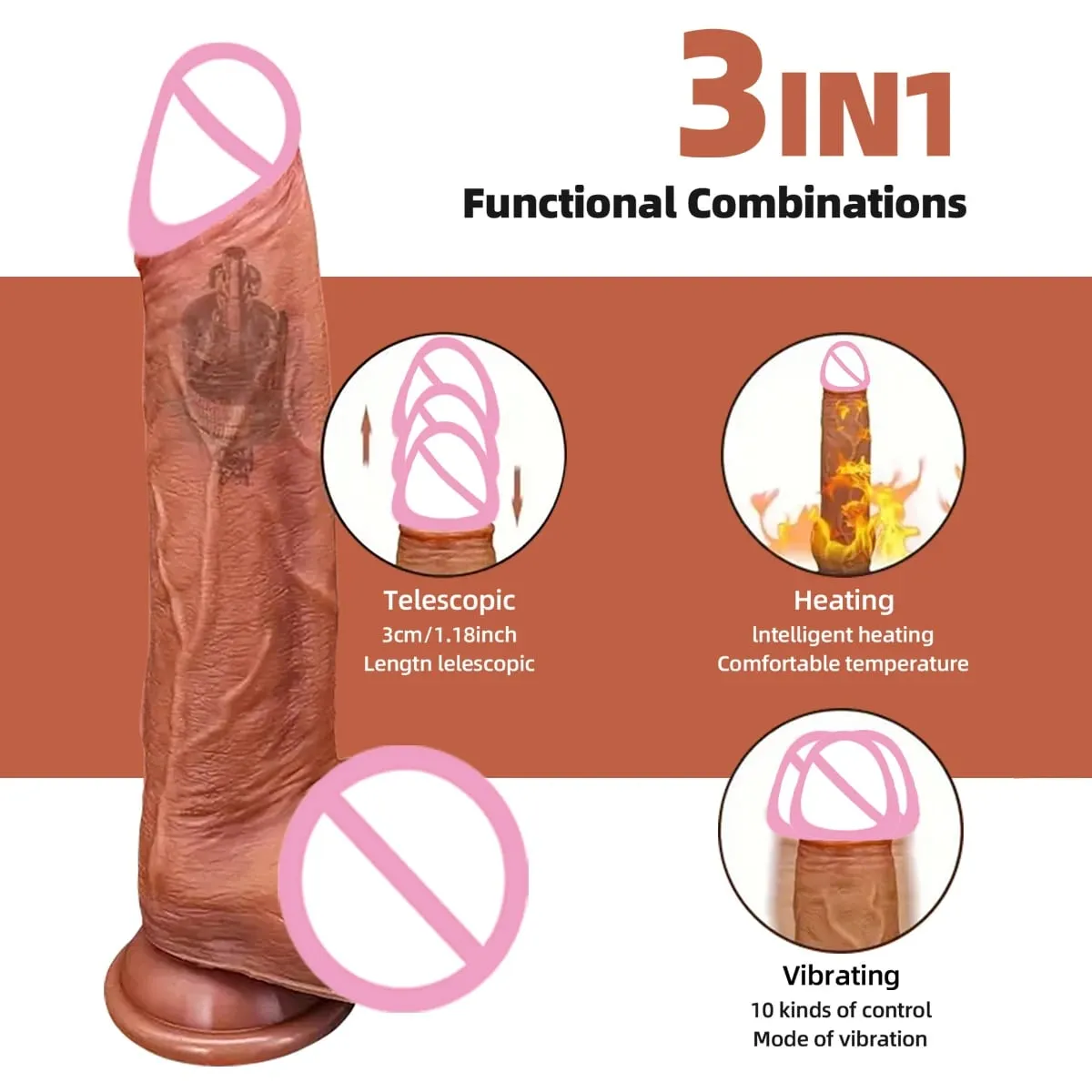 현실적인 딜도 진동기 무선 원격 회전 음경 흡입 컵 G-spot Clit 자극기 섹스 토이 텔레스코픽 진동 딜도