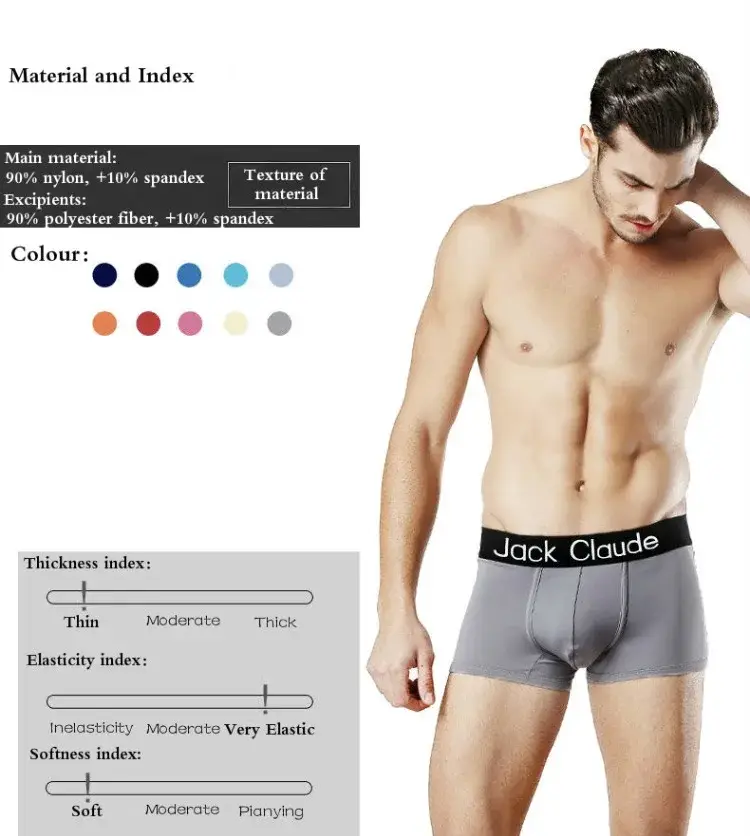 5Pcs/ Men's Underwear Boxer Brand Panties Breathable Modal Milk Silk Sexy Soft Casual Solid Color Underwear Boxer Men's Panties — image 3