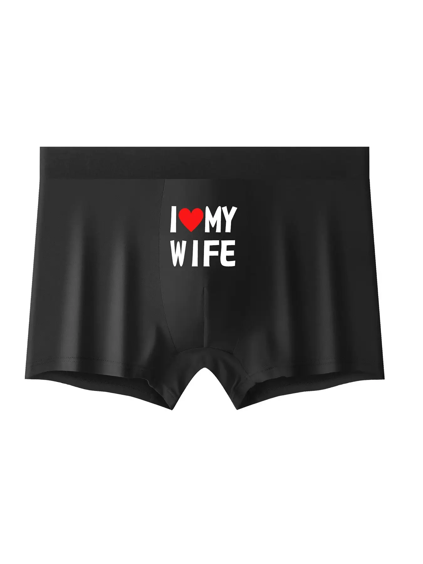 2024 New Style Men Underwear Black Color Men Boxer Fashion Personalized Printing I Love My Wife Soft Breathable Men Underpant 3256807624832090 — image 2