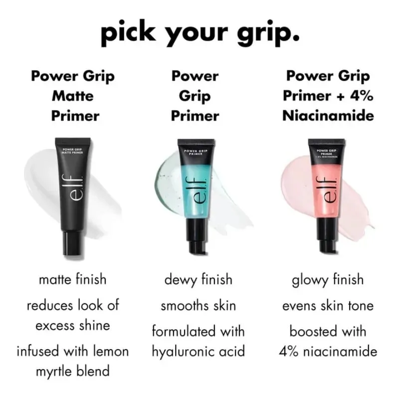 E.l.f Power Grip Matte Primer Dewy Setting Spray Liquid Poreless Putty Primer Hydrating Gel Serum 30ml&10ml Pre-makeup Products