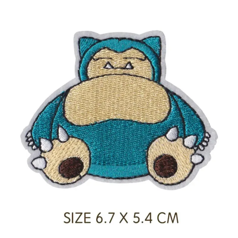 HOT 40 Style Snorlax Iron On Patch Embroidered Clothes Patches Cartoon for Clothing Kid Umbreon Cloth Stickers Garment Appliqués — image 21