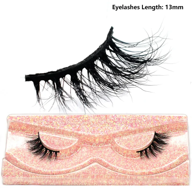 Demi-cils naturels 3D en vison, courts, duveteux, vaporeux, bande croisée, doux, Extension, maquillage — image 19