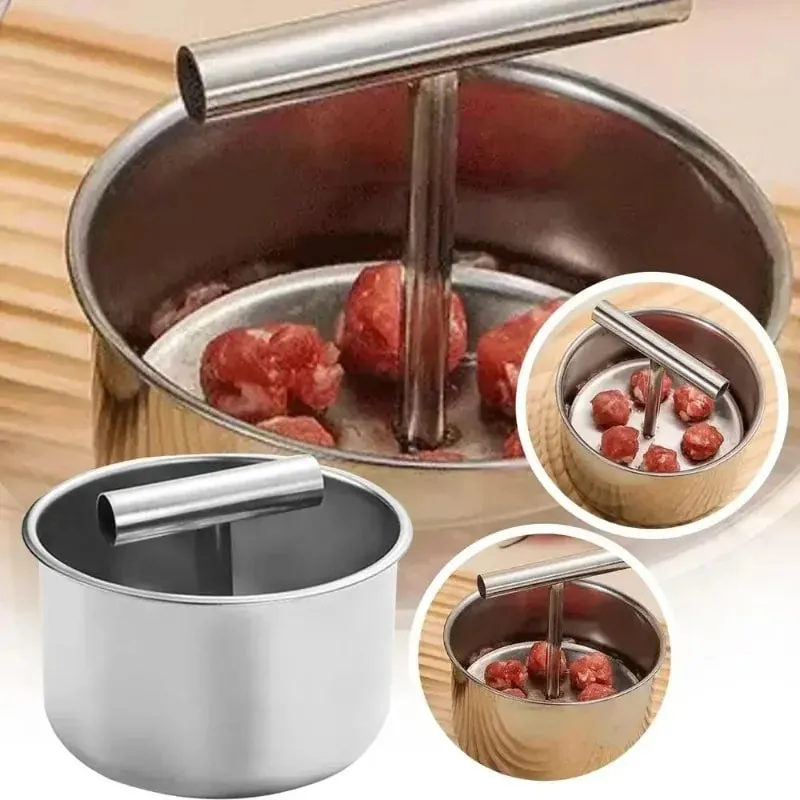 Press Meatball Maker Stainless Steel Meatball Maker Meat Balls Manual Multi-functional Maker Tool Household Kitchen Manual Mold — image 1