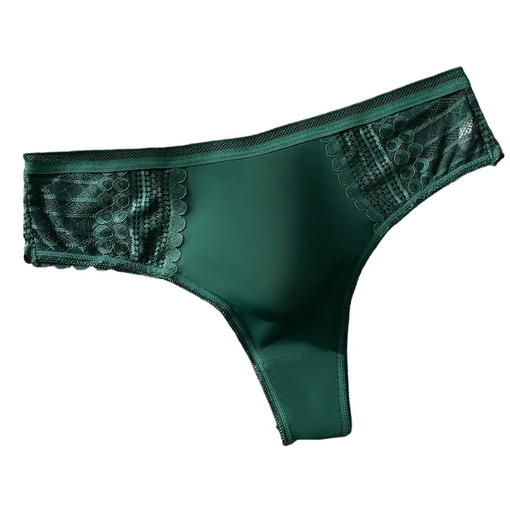1pc Männer Sexy Spitze Slip Nahtlose Eis Seide G-String Unterwäsche 3D Ausbuchtung Beutel Solide Tanga Hohe Elastische Atmungsaktive höschen — image 4