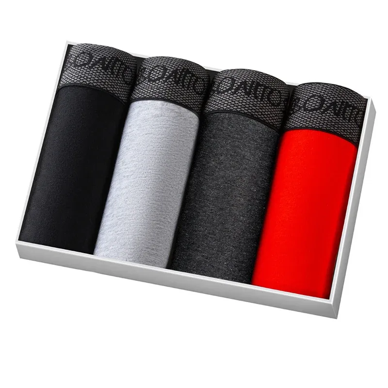 4pcs Cotton Underwear For Man Boxers Hot Men's Panties Set High Quality Mens Boxer Shorts Family Male Underpants Gift Sexy Trunk