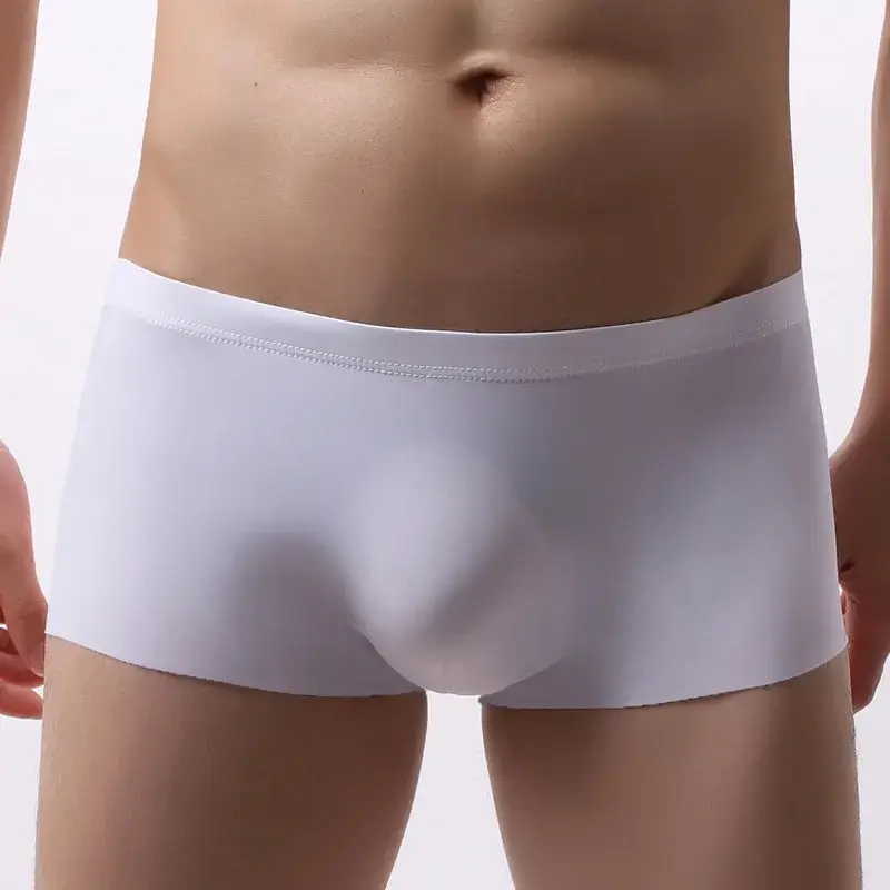 Men's Ice Silk Seamless Underwear Briefs Sexy U Convex Ultra-Thin Breathable Man Underpants Boxers — image 12