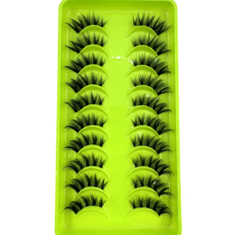 Černé řasy 10 polovičních řas Soft Natural Cat Eye Lashes Makeup Tool Prodlužovací nástroj Fluffy Faux Cils sezona návratu do školy — image 4