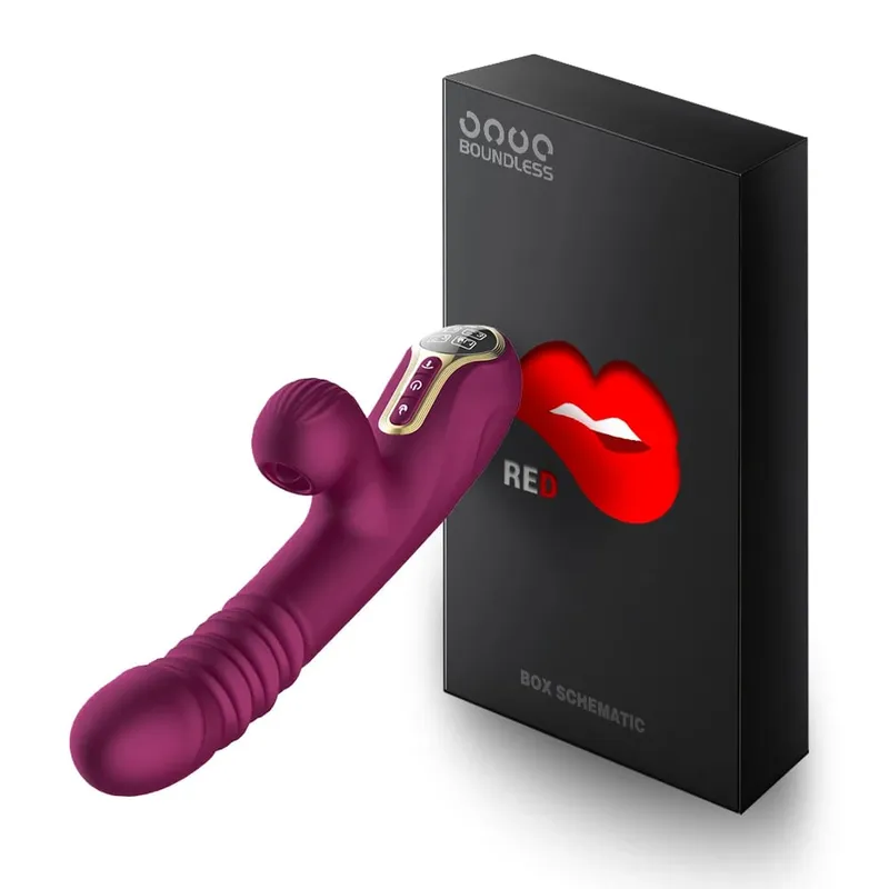 Women Retractable Vibrator Dildo Fast Piston Heating Sucking Tongue Licking G-Spot Nipple Vagina Masturbator Sex Toys for Couple