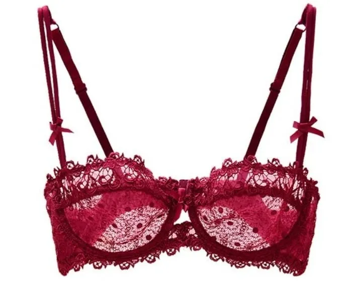 Letní bílá krajková podprsenka sada spodního prádla ultratenká prodyšná průhledná síťovina sexy hluboká V bezdrátově push up dámské spodní prádlo — image 10