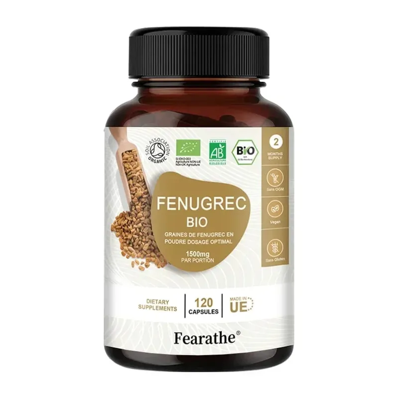 Organic Fenugreek Capsules with Vitamins & Calcium - 100% Vegan Fenugreek Powder Supplement for Women and Men — image 9