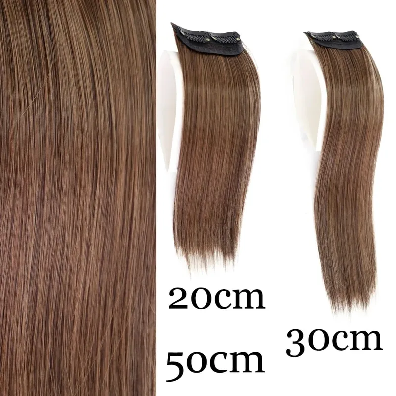Synthetic Invisable Seamless Hair Pads Clip In One Piece 2Clips Increase hair volume Hair Extensions Top Side Cover Hairpiece — image 11