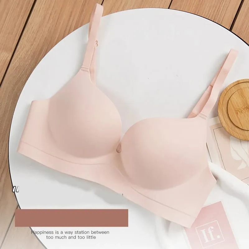 1 pz reggiseno push up senza fili da donna senza cuciture per donna reggiseno push up liscio marrone nudo coppa invisibile con ferretto da indossare ogni giorno — image 5