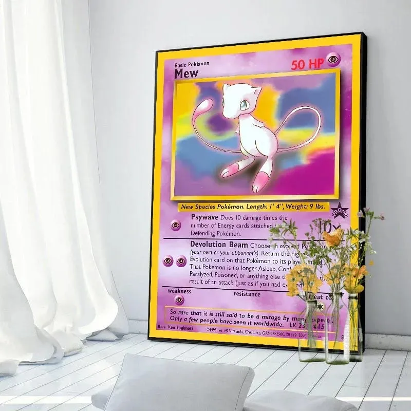 Pokemon Basis Set 1996 Jaar Engels Kaarten Shining Canvas Painting Poster Print Watercolor Wall Art Picture Home Decor Gifts — image 11