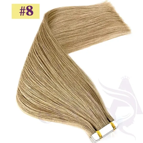 High Quality Tape in Human Hair Extensions Natural Straight Remy Hair Seamless Invisible 14"-22" 100% Real Hair End Thick