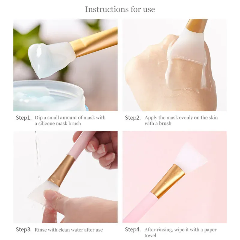 1/2/3/5-pack Silicone Facial Mask Brushes - Mild and Soft Suitable for All Skin Types Mud Film Brush DIY Adjusting Beauty Tool — image 5