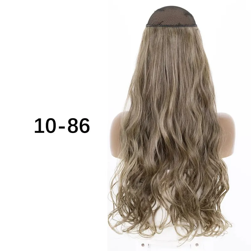 Synthetic No Clip Hair Extensions Natural 16 22 32" Long Wavy Invisible Wire One Piece False Hairpiece For Women