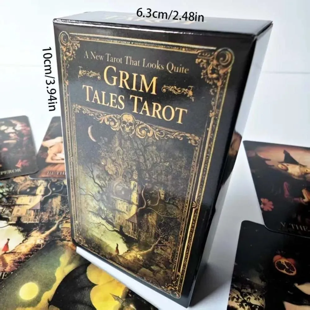 Grim Tales Tarot Deck - 10,3 * 6 cm 78 cartes RWS cartes de conte de fées gothiques pour le travail de l'ombre Dark Fantasy illustré