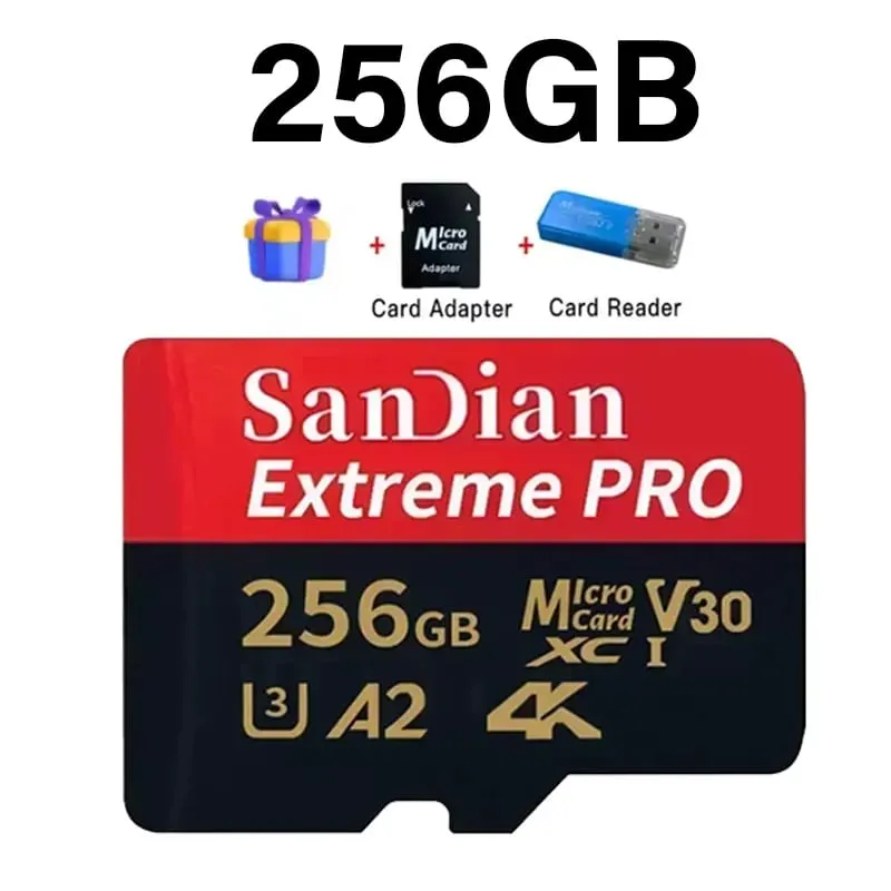 Sınıf 10 U3 V30 Su Geçirmez Bellek SD Kartları USB Adaptörü ile 128 GB 512 GB Telefon Dizüstü Kamera için Yüksek Hızlı Mikro TF/SD Kart — image 8