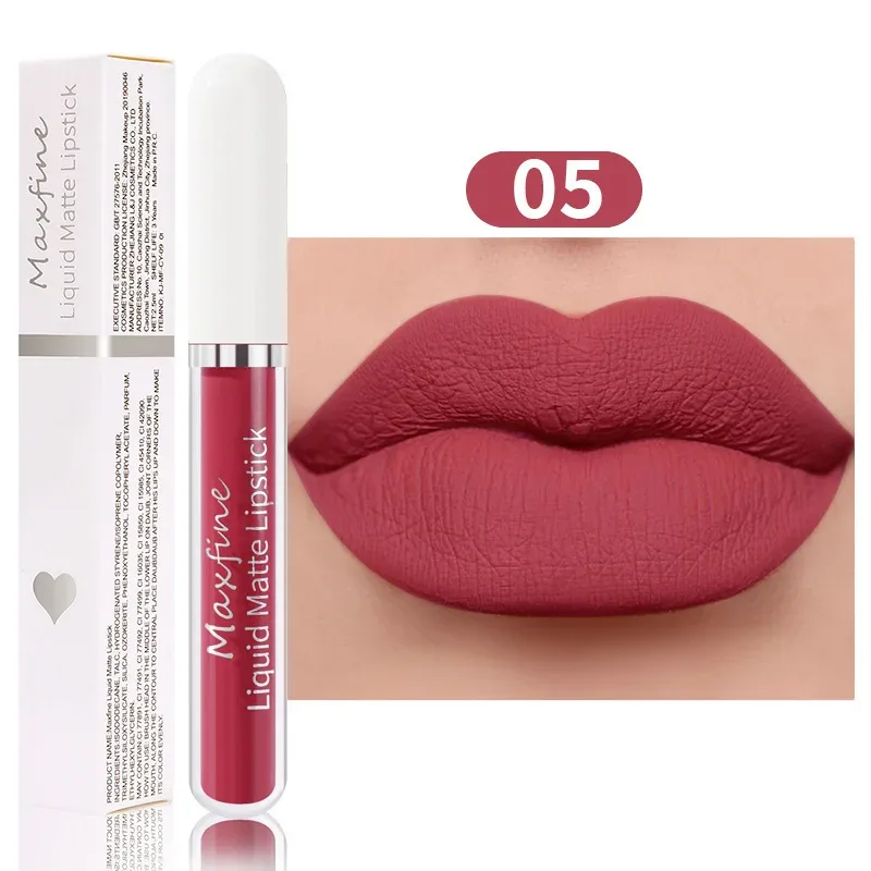 10 Color Waterproof Matte Velvet Lip Glaze Long-Lasting Silky Red Liquid Lipstick High Pigmented Lip Gloss Sexy Makeup for Women — image 8