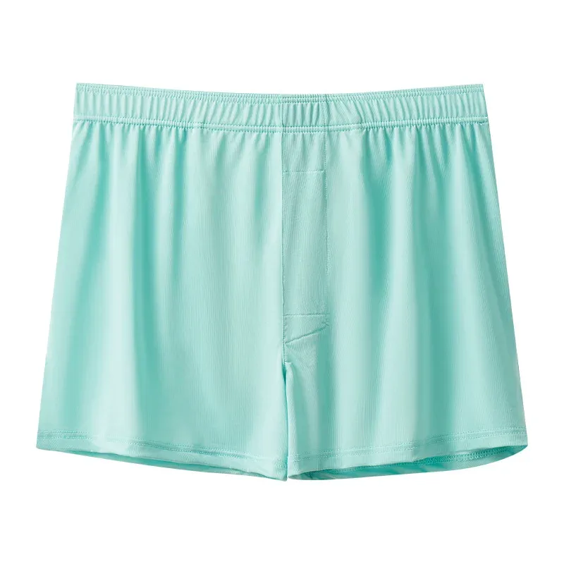 Men's Aro Panties Loose Ice Silk Home Underwear Summer Breathable Underpants U Convex Pouch Knickers Thin Stretch Trunks