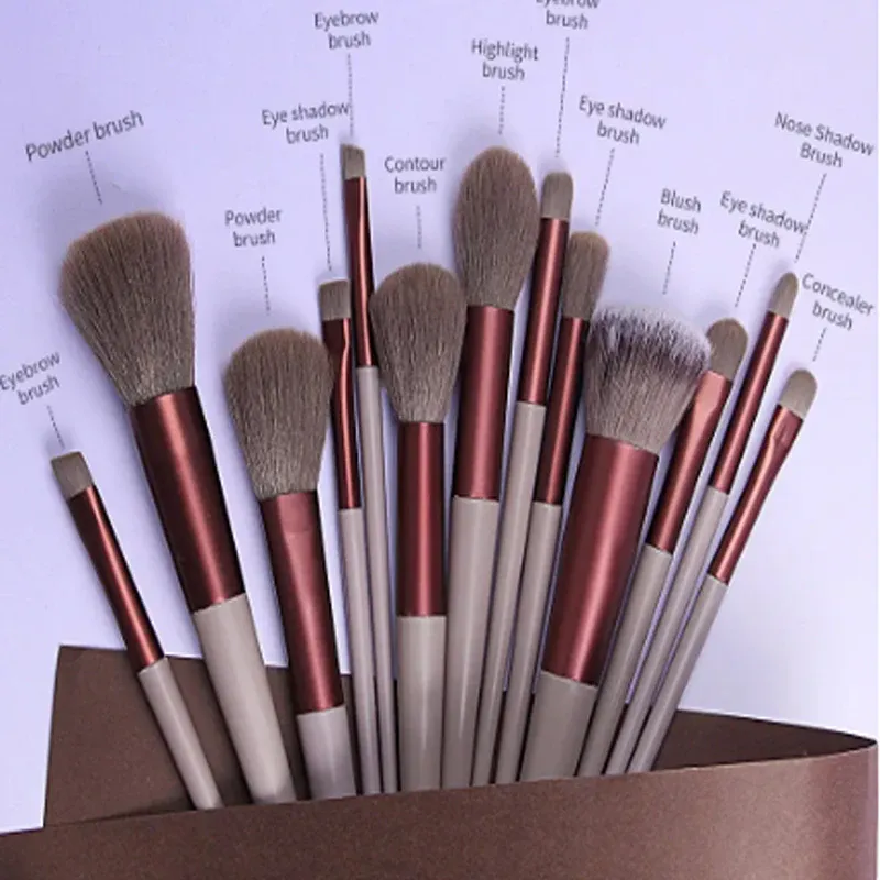 13 Pcs Makeup Brushes Set Eye Shadow Foundation Women Cosmetic Powder Blush Blending Beauty Make Up Tools For Beginner Hotting — image 4