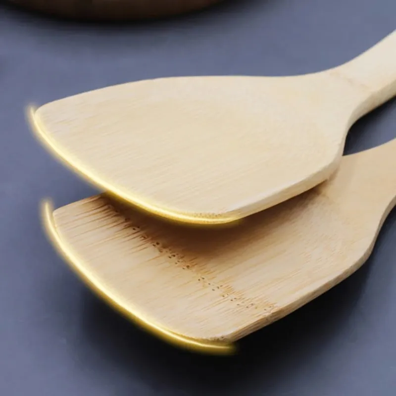 3pcs/set Bamboo Non Stick Frying Pan Spatula Rice Spoon Spatula High Temperature Resistant Cooking Tool Home Supplies