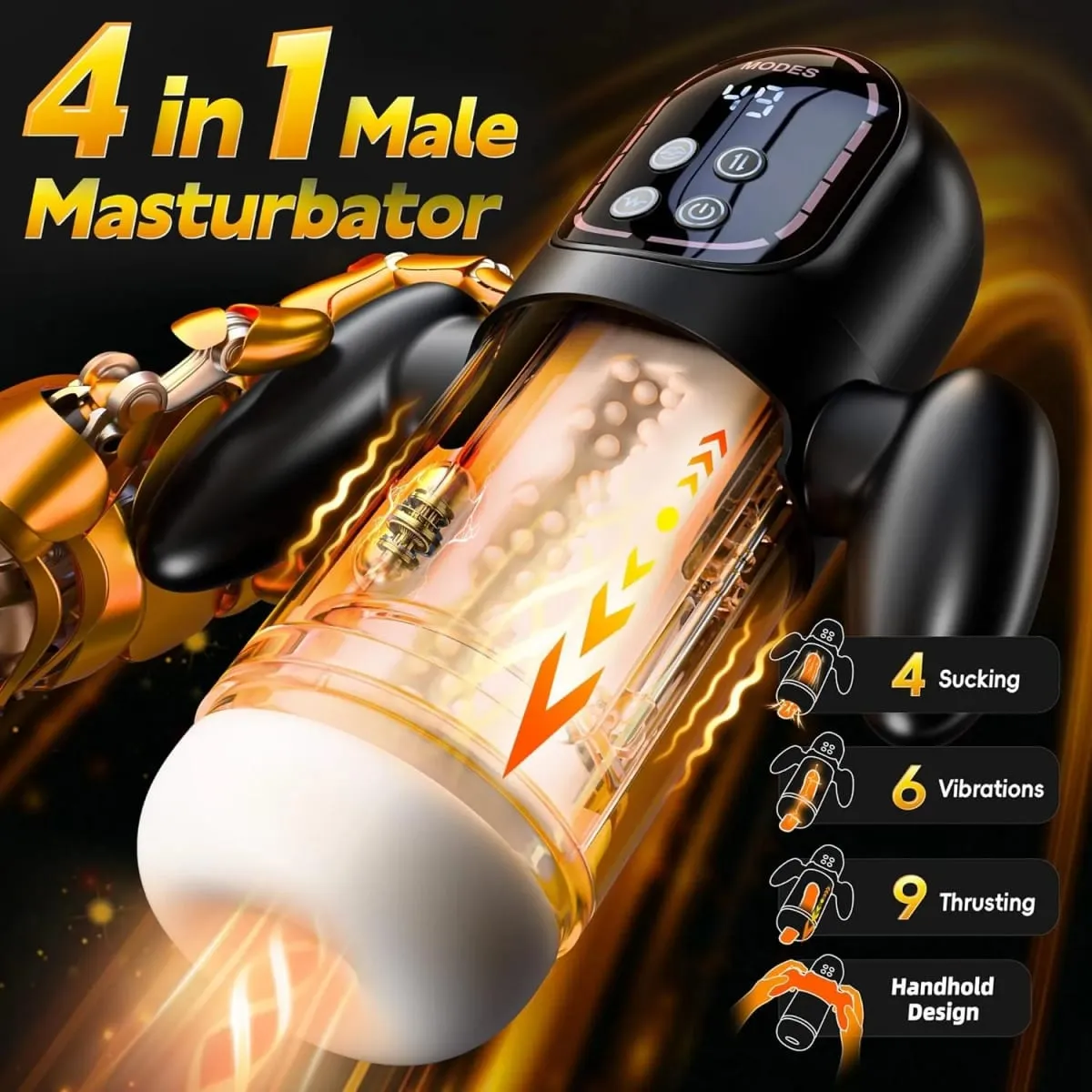 Masturbadores masculinos automáticos, copa de masturbación potente, succión al vacío, mamada, empuje de alta velocidad para hombres, máquina sexual, Juguetes sexuales — image 2