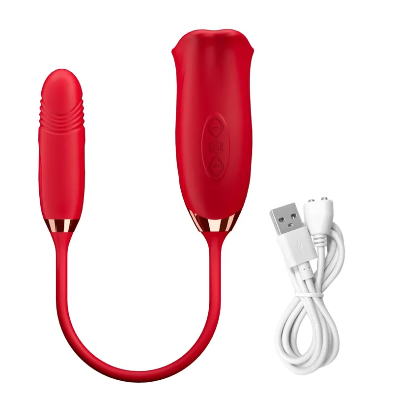 Rose-Thrusting Saugen Vibrator Für Frauen G-punkt Dildo Nippel Anal Stimulator Lecken Vibratoren Erwachsene Sex Spielzeug Spiele Mann paare — image 10