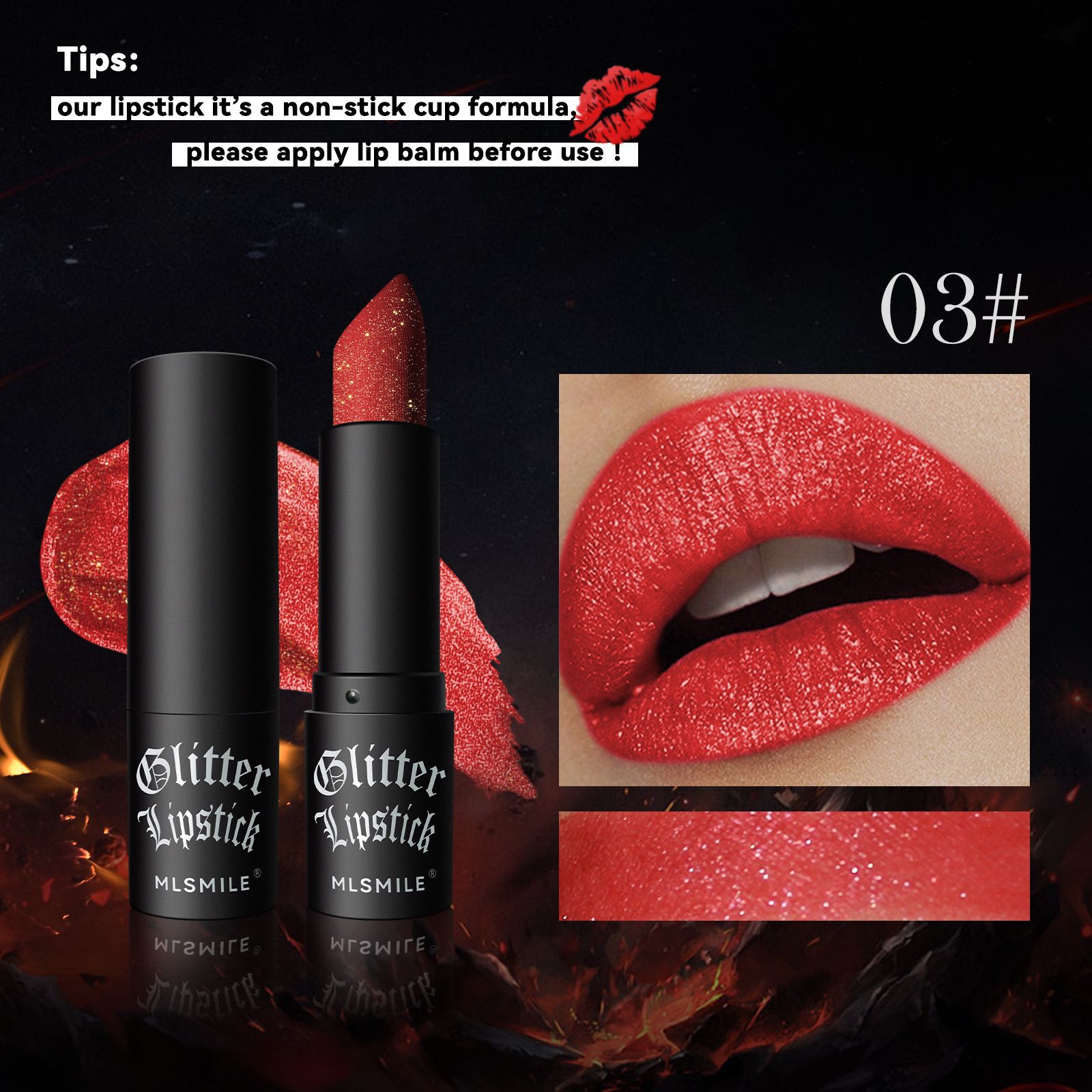 7Colors Glitter Lipstick Waterproof Long Lasting Diamond Pearlescent Metallic Lipstick Black Lipgloss Women Lips Makeup Cosmetic — image 7