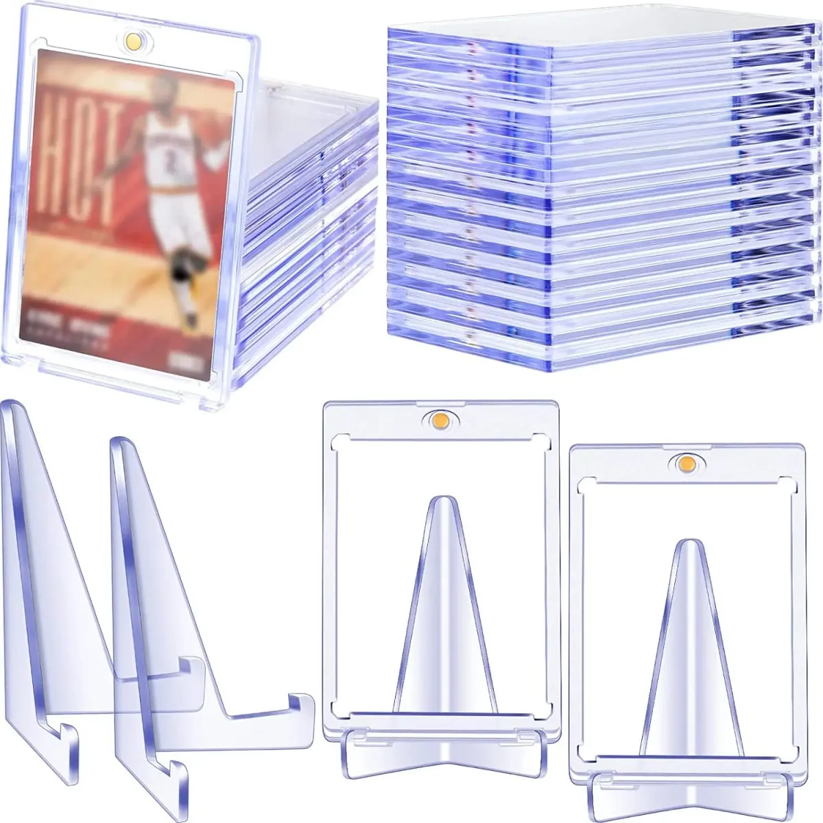 Magnetic Card Holder Support Set Protectors Hard Plastic Sleeves Trading Display Case For Pokemon Baseball Sports Yugioh — image 2