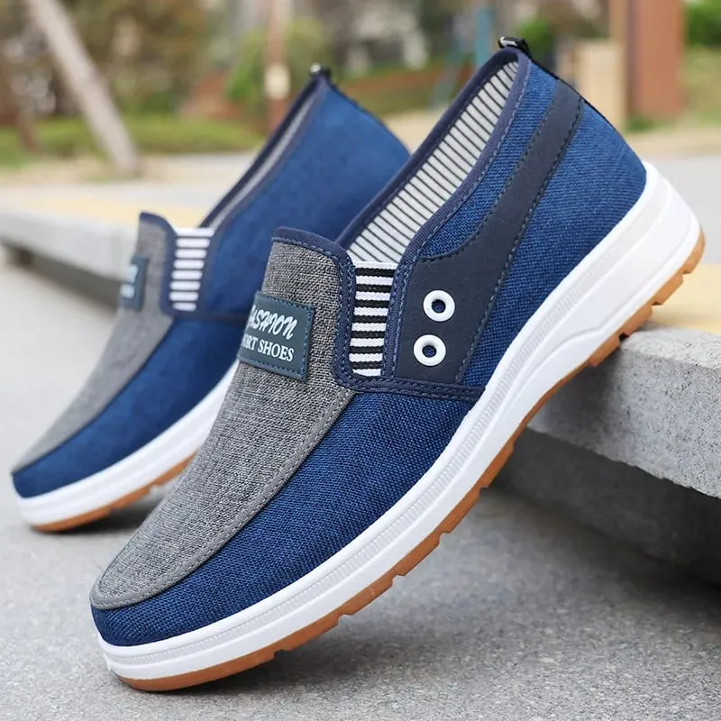 Autumn canvas new men's Shoes Lowcut versatile casual footwear Comfortable color blocked work shoe Fashion lightweight male flat