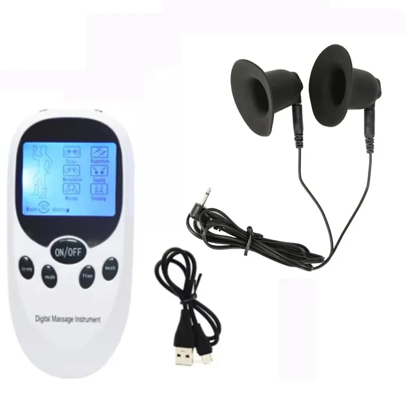 Electric Shock Pulse Nipple Sucker Enlarger Nipple Clamp Vacuum Stimulate Breast Enlarger SM Adult Orgasm Sex Toys For Women Gay — image 10