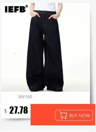 New Summer Men's Jeans Solid Color Simple Wide Leg Trousers Washing Cleanfit Straight Male Denim Pants Streetwear 9W2249 — image 9