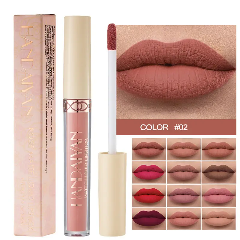 Waterproof Nude Matte Liquid Lipstick Non-stick Cup Lip Tint Makeup Matte Red Lip Gloss Cosmetics Long Lasting Lipsticks Make Up — image 2