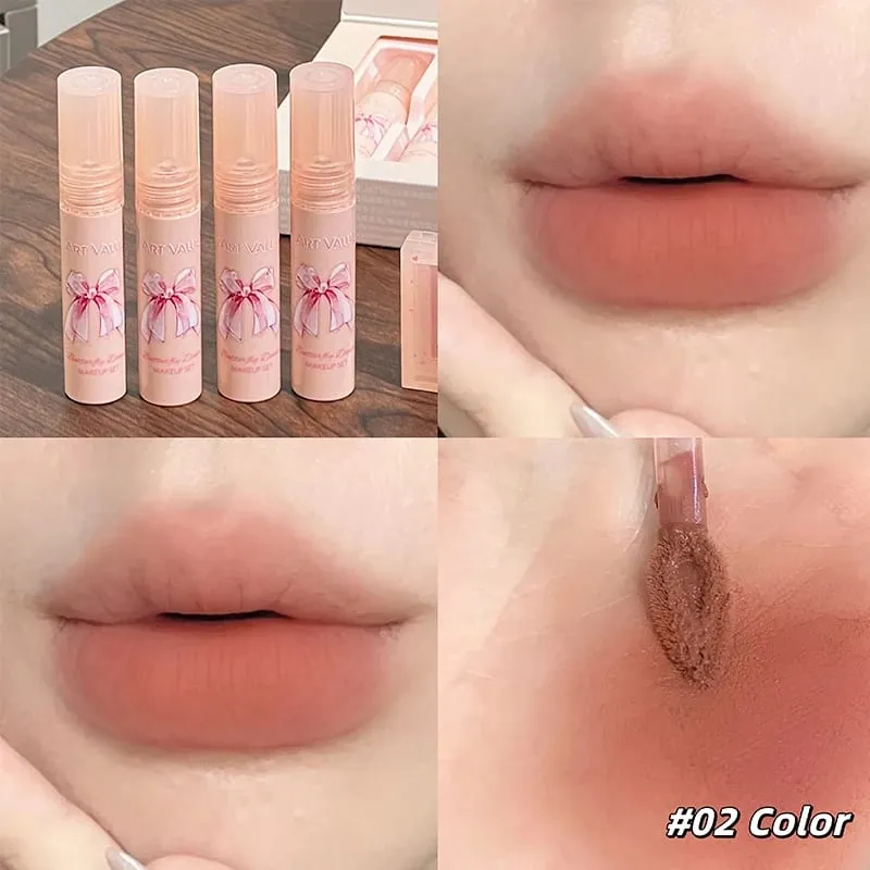 ART VALUE 6Pcs Makeup Set Include 4pc Velvet Nude Matte Liquid Lipstick And 1pc Face Blush Palette With Necklace Gift Cosmetics — image 4