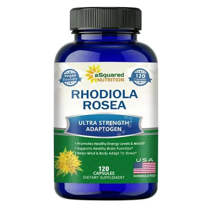 Rhodiola Rosea Max Supplement - 120 Capsules - Golden Root Herb for Stress Relief Mood Focus and Energy 1000 mg — image 9