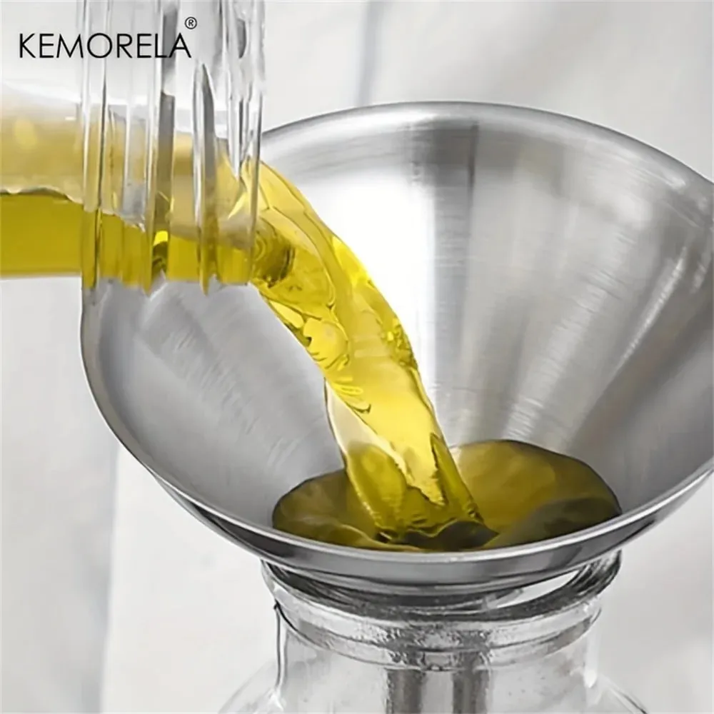 3PCS Stainless Steel Silver Funnel Kitchen Oil Spill Dispenser Wine Leak Tool Kitchen Funnel Drain Tool — image 9