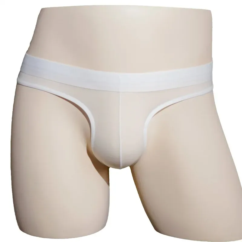 Ice Silk Briefs Men Oil Shiny Underwear Ultra Thin Traceless Underpants Transparent Smooth Bulge Pouch Panties Elastic Knicker — image 21
