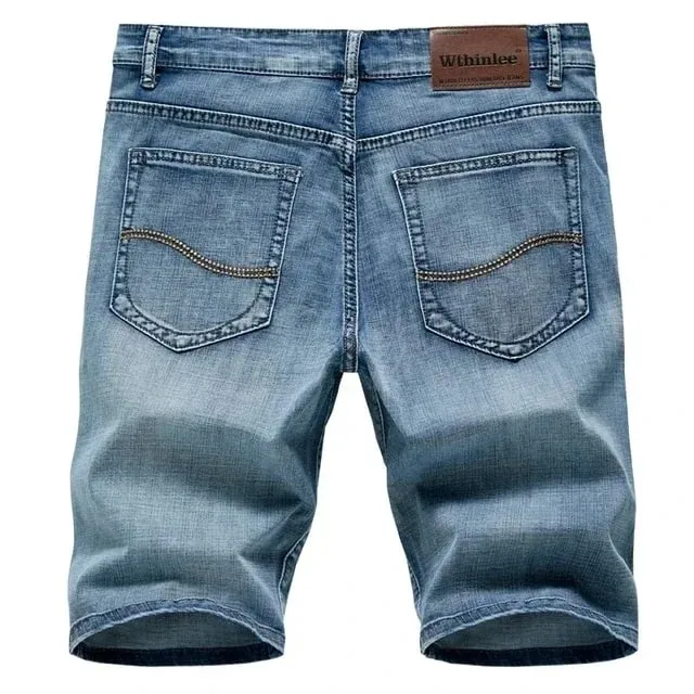 2025 Summer New Men's Denim Shorts Classic Black Blue Thin Section Fashion Slim Business Casual Jeans Shorts Male Brand — image 11